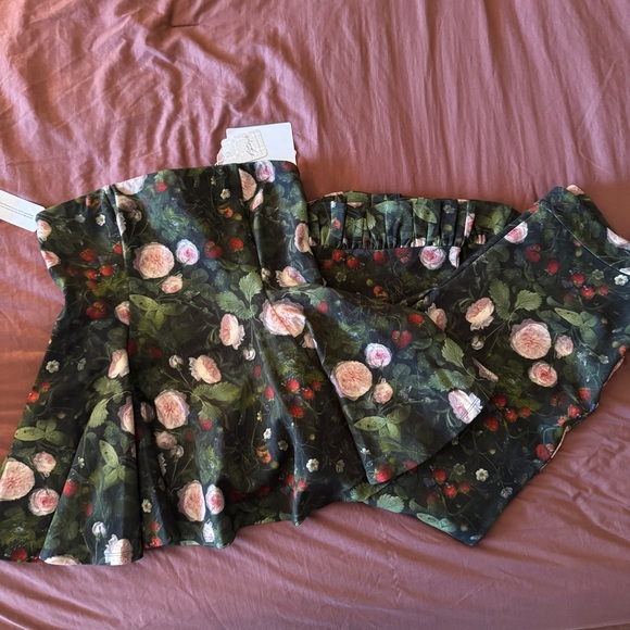 NWT Selkie Candelabra Green Floral Strapless SET SZ L - Picture 5 of 9